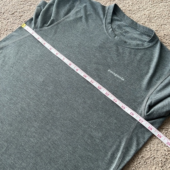Patagonia Logo Short Sleeve Heather Grey Soft T Shirt - Picture 5 of 7